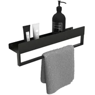 Półki łazienkowe - Rea Półka łazienkowa wannowa SF01 45cm czarny mat - miniaturka - grafika 1