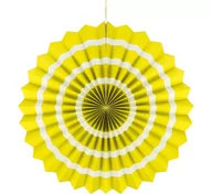 Dekoracje domu - GODAN Rozeta wisząca "3 paski", żółta, 40 cm - miniaturka - grafika 1