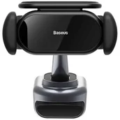 Uchwyty samochodowe do telefonów - Baseus Uchwyt samochodowy elektryczny T-Space z ładowarką solarną (czarny) - miniaturka - grafika 1