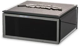 Szkatułka kasetka na biżuterię szklana glamour czarna 6x12x12 130987 - Biżuteria - akcesoria - miniaturka - grafika 1