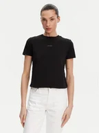 Koszulki i topy damskie - Calvin Klein Jeans T-Shirt Placed Institutional J20J225524 Czarny Slim Fit - miniaturka - grafika 1