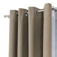 Zasłony - Zasłona 100% zaciemniająca na przelotkach 140x250 cm szaro-beżowy BLACKOUT - miniaturka - grafika 1