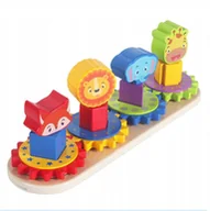 Sortery dla dzieci - Drewniana Wieża Piramidka Zwierzątka Montesorri - miniaturka - grafika 1