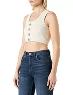 Koszulki i topy damskie - Pinko Damski czerwony lew żakardowy pikiet top L koszulka, C21_beżowa brzoza, XL, C21_beżowy brzoza, XL - miniaturka - grafika 1