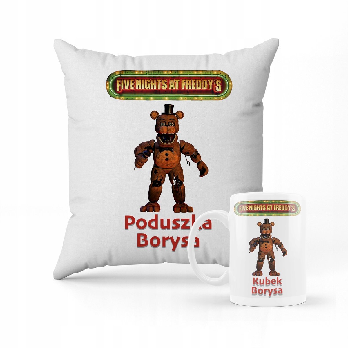 Zestaw Poduszka + Kubek Z nadrukiem Five Nights at Freddy's (2023) Horror 9