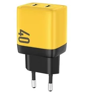 Ładowarki do telefonów - Ładowarka sieciowa WEKOME WP-U128 GaN 40W Żółty - miniaturka - grafika 1