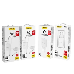 Dudao ładowarka sieciowa EU USB 5V/2.4A QC3.0 Quick Charge 3.0 biały (A3EU white) - Ładowarki do telefonów - miniaturka - grafika 4