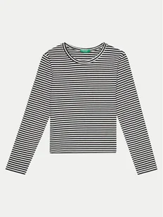 United Colors Of Benetton Bluzka 3XMLC10JJ Czarny Slim Fit - Bluzki damskie - miniaturka - grafika 1