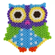 Prace ręczne dla dzieci - Mini Szablon na koraliki do prasowania La Manuli - Sowa - miniaturka - grafika 1