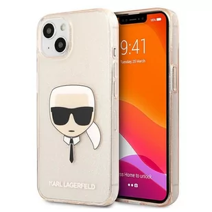 Karl Lagerfeld Choupette Head Glitter - Etui iPhone 13 (złoty) KLHCP13MKHTUGLGO - Etui i futerały do telefonów - miniaturka - grafika 1