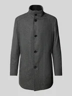 Płaszcze męskie - Krótki płaszcz z mieszanki wełny lana ze stójką - miniaturka - grafika 1