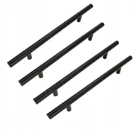 Meble modułowe i akcesoria - 4 x Uchwyt meblowy Reling 160 mm czarny Metalowy uchwyt do szafek szuflady - miniaturka - grafika 1
