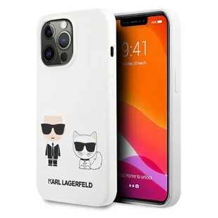 Karl Lagerfeld Silicone Karl & Choupette - Etui iPhone 13 Pro Max biały - Etui i futerały do telefonów - miniaturka - grafika 1
