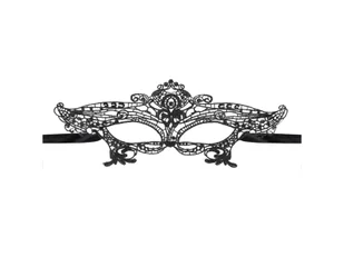 Maska Motyl koronkowa czarna - 1 szt. - Dodatki do strojów karnawałowych - miniaturka - grafika 1