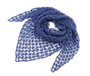 Chusta apaszka na szydełku jeansowa - Apaszki i szaliki damskie - miniaturka - grafika 1