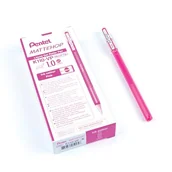 Długopisy - Pentel K110-VPX Mattehop żelowy długopis atramentowy z wysoko kryjącym atramentem, z matowym wykończeniem, model z nasadką, 1 opakowanie = 12 sztuk, różowy - miniaturka - grafika 1