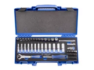 Zestawy narzędziowe - KING TONY Zestaw nasadek 2548MRV, 1/4", 6-kątne, 4-14 mm, HEX 3-10 - miniaturka - grafika 1