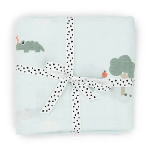 Done by Deer Otulacz Kocyk Bawełniany 120x120cm Playground Blue - Zestawy naczyń dla dzieci - miniaturka - grafika 1