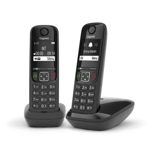 Gigaset AS690 Duo Telefon analogowy/DECT Nazwa i identyfikacja dzwoniącego Czarny - Telefony stacjonarne - miniaturka - grafika 1