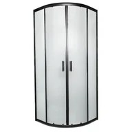 Kabiny prysznicowe - Kabina prysznicowa narożna 1/4 koła Soho Black 90x90x190 cm czarna Kerra - miniaturka - grafika 1
