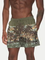 Kąpielówki męskie - Quiksilver Szorty kąpielowe Everyday Straight Volley 15 EQYJV04121 Zielony Regular Fit - miniaturka - grafika 1