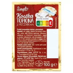 Simpl Produkt seropodobny kostka topiona z pieczarkami 100 g - Sery - miniaturka - grafika 1