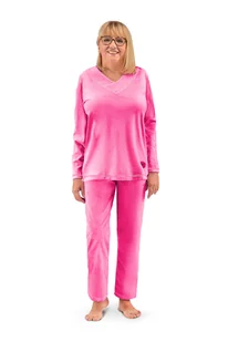 PIŻAMA DAMSKA M CIEPŁA DŁUGI RĘKAW SPODNIE FROTTE MAMY BABCI RÓŻOWA - Piżamy damskie PIŻAMA DAMSKA M CIEPŁA DŁUGI RĘKAW SPODNIE FROTTE MAMY BABCI RÓŻOWA - Piżamy damskie - miniaturka - grafika 1