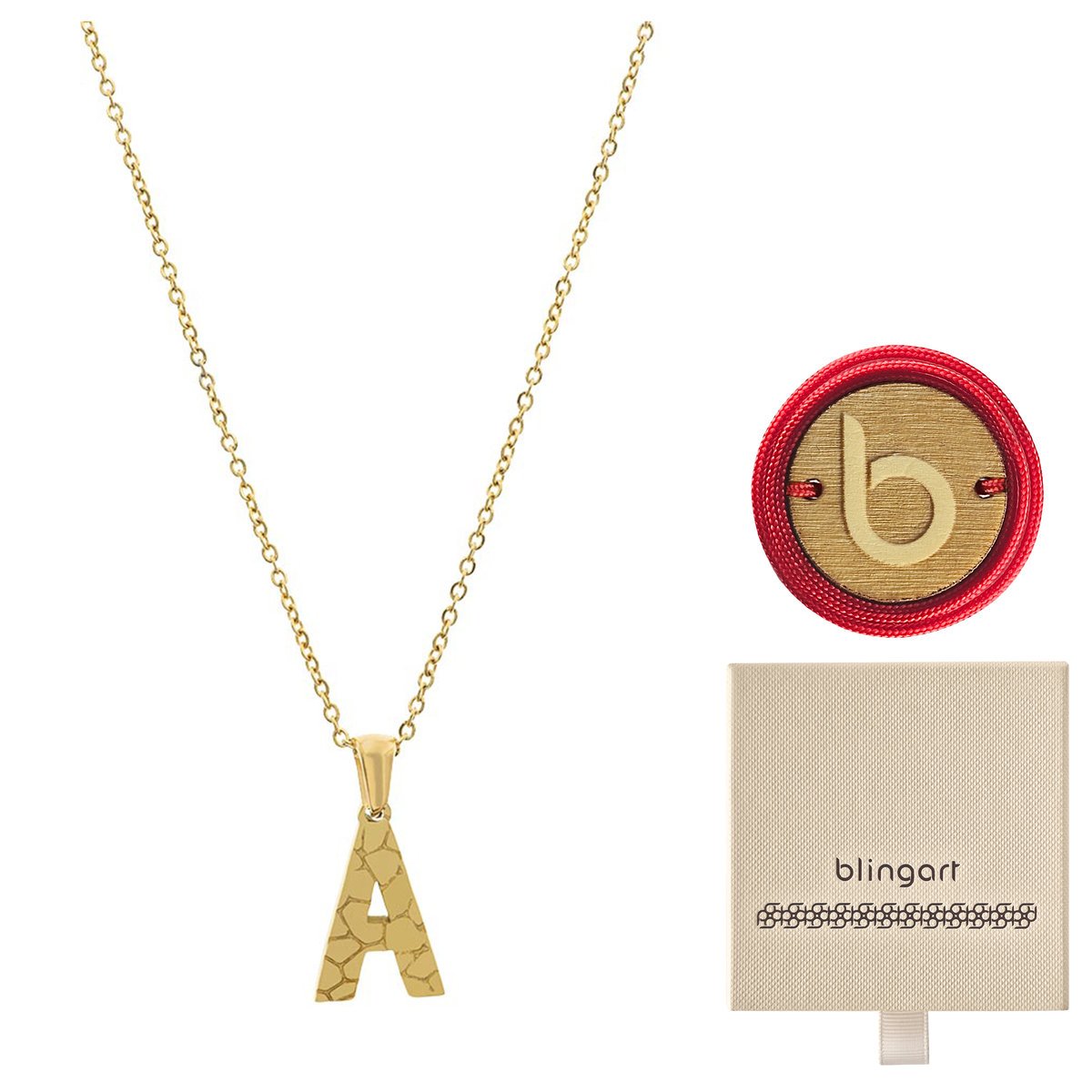 Naszyjnik łańcuszek celebrytka pozłacany z literą