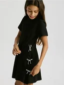 Sukienki i spódniczki dla dziewczynek - Reserved - Sukienka z kokardkami - czarny - miniaturka - grafika 1