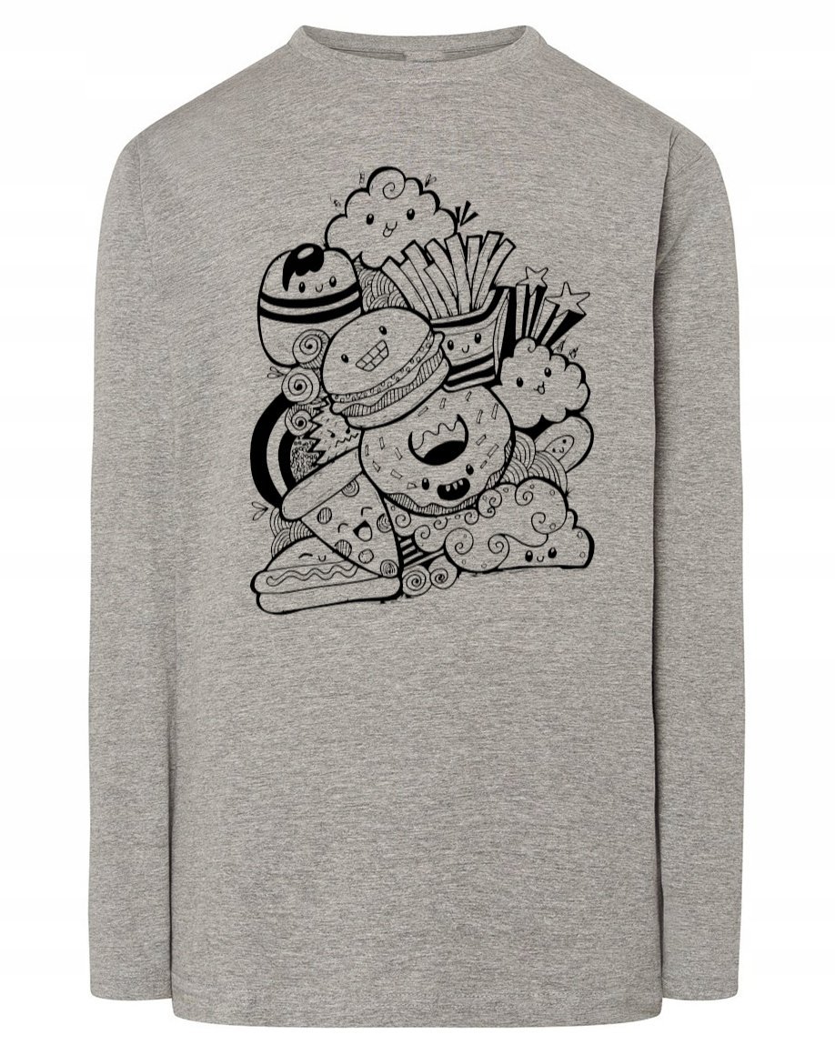 Longsleeve fajny nadruk Happy FAST FOOD r.5XL