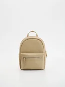 Plecaki - Reserved - Plecak z imitacji skóry - beżowy - miniaturka - grafika 1