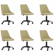 Krzesła - vidaXL Lumarko Obrotowe krzesła stołowe, 6 szt., zielone, obite tkaniną 3090189 - miniaturka - grafika 1