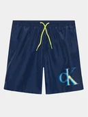 Spodenki damskie - Calvin Klein Swimwear Szorty kąpielowe KV0KV00028 Granatowy Regular Fit - miniaturka - grafika 1
