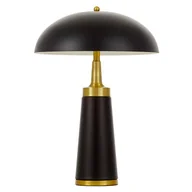 Lampy stojące - Lumina Deco FULTON lampa nocna gabinetowa podstawa czarny/mosiądz abażur czarny 2xE14 - miniaturka - grafika 1