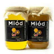 Miód - Zestaw Miodów Akacjowy i Słonecznikowy - 2 kg - miniaturka - grafika 1