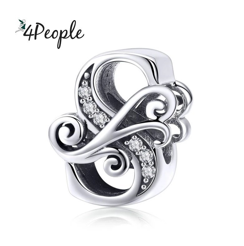 Zawieszka Charms Literka Litera S Alfabet Srebro