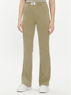 Calvin Klein Jeans Spodnie dresowe J20J223126 Zielony Regular Fit - Spodnie sportowe damskie - miniaturka - grafika 1