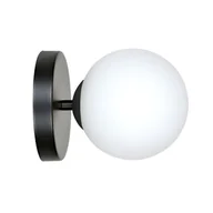 Lampy ścienne - Emibig Lighting czarno-biała lampa ścienna szklana kula BIOR K1 BLACK 1020/K1 nowoczesny minimalistyczny kinkiet 1020/K1 - miniaturka - grafika 1