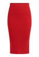 Spódnice - NAEMI Damska spódnica z dzianiny Skirt, czerwony, XS-S - miniaturka - grafika 1