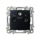 Gniazdka elektryczne - Ospel Szafir czarny metalik - Gniazdo RTV-SAT końcowe GPA-ZS/m/33 - miniaturka - grafika 1