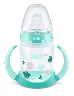 NUK Butelka FC+ z PP 150ml do nauki picia z uchwytami i z wskaźnikiem temperatury (ustnik SILIKON niekapek) zielona 743943B - Kubki dla dzieci - miniaturka - grafika 1