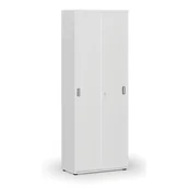Szafy biurowe - Szafa biurowa z drzwiami przesuwnymi PRIMO WHITE, 2128 x 800 x 420 mm, biały - miniaturka - grafika 1