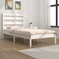 Łóżka - Łóżko z litego drewna sosna biała 100x200 cm - miniaturka - grafika 1