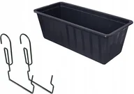 Skrzynie ogrodowe - SKRZYNKA BALKONOWA DONICZKA 40CM ANTRACYT 2UCHWYTY - miniaturka - grafika 1