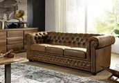 Sofy i kanapy - CHESTERFIELD Sofa Materiał + drewno - miniaturka - grafika 1