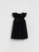 Sukienki i spódniczki dla dziewczynek - Reserved - Sukienka z kokardą - czarny - miniaturka - grafika 1