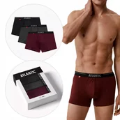 Majtki męskie - BOKSERKI MĘSKIE dopasowane klasyczne 3 pak 3MH-011 wygodne Atlantic *M - miniaturka - grafika 1