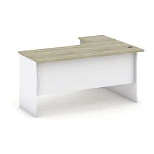 B2B Partner Biurko ergonomiczne lewe, biały/dąb sonoma 437484 - Biurka - miniaturka - grafika 1