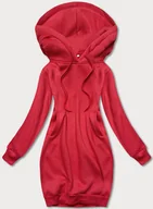 Bluzy damskie - DŁUGA BLUZA DRESOWA CZERWONA (YS10005-18) - J.STYLE - miniaturka - grafika 1