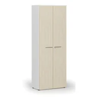 Szafy biurowe - Szafa biurowa z drzwiami PRIMO WHITE, 2128 x 800 x 420 mm, biały/brzoza - miniaturka - grafika 1